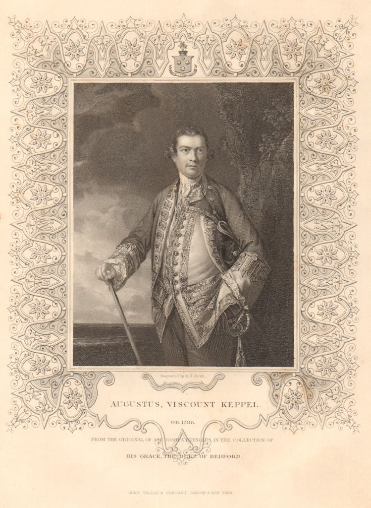 BRITISH HISTORY. Augustus Viscount Keppel. Seven Years' War. TALLIS 1849 print